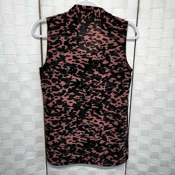 Cabi Womens 9 To 5 Blouse In Animal Print Bow Tie Neck 3075 Size Small - Picture 7 of 10